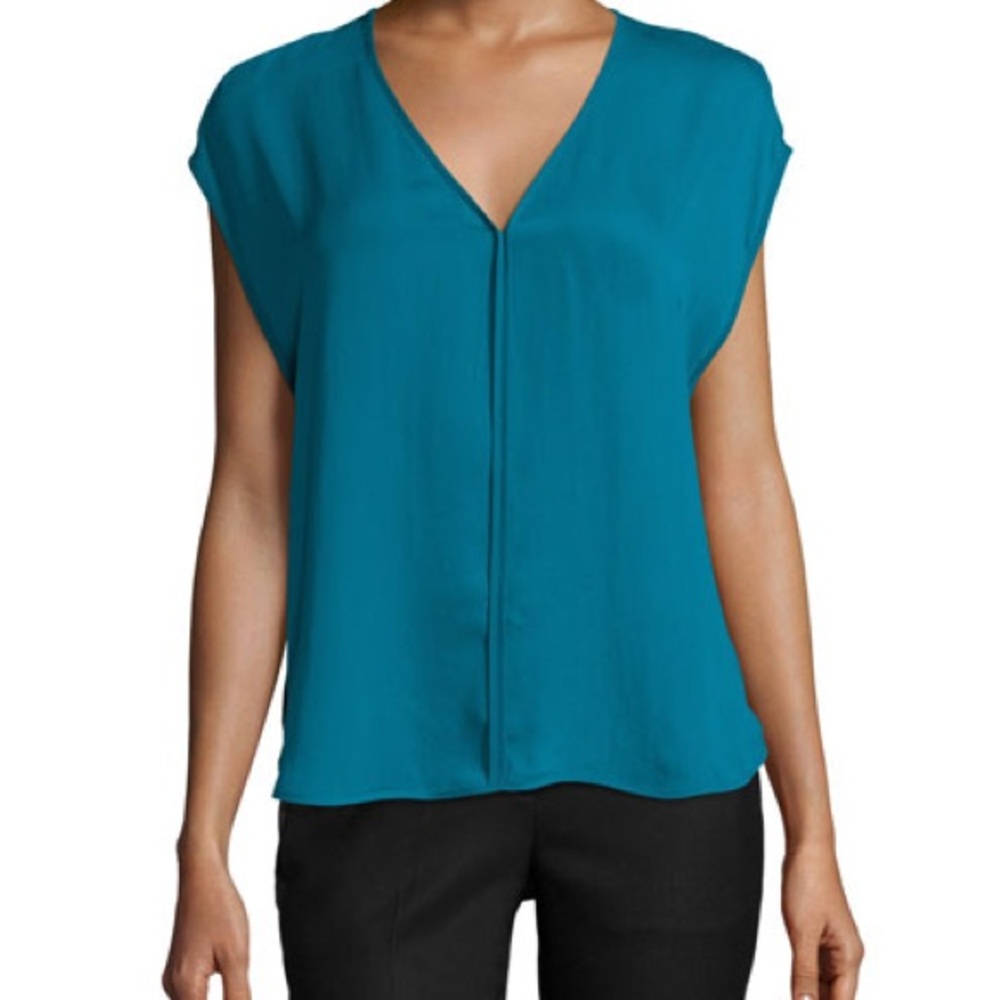 Halston Heritage Womens V Neck Blouse